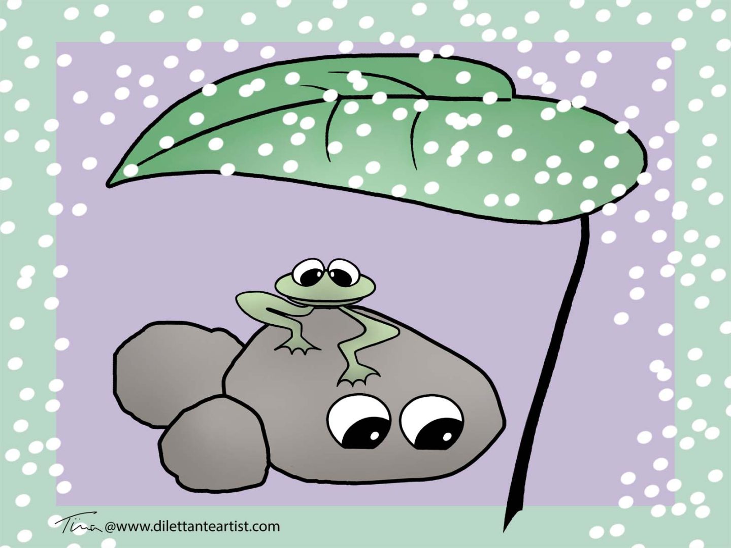 frog under leaf